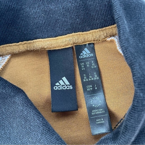 Adidas Women's Brown Black White Track Sweatshirt Oversized Boxy Fit Size XS - Picture 5 of 9
